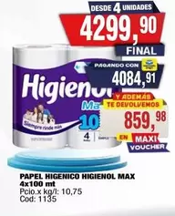 Higienol - PAPEL HIGIENICO HIGIENOL MAX 4x100 mt