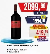 X$ - VINO S.A.M.TORINO x 1,125 lt.