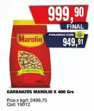 Marolio - GARBANZOS X 400 GRS