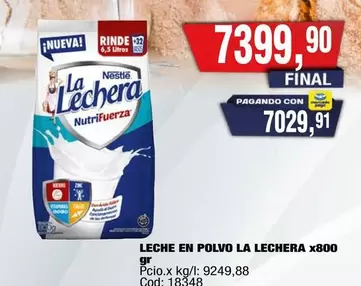 La Lechera - LECHE EN POLVO LA LECHERA X800