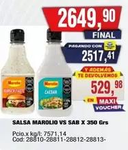 Marolio - SALSA MAROLIO VS SAB X 350 Grs