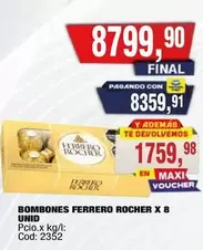 Ferrero Rocher - BOMBONES X 8