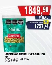 Castell - ACEITUNAS CASTELL VER.ROD 150 gr
