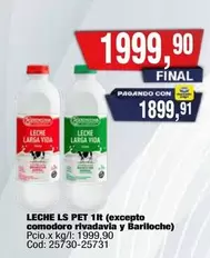 vida - LECHE LS PET 1lt (excepto Comodoro Rivadavia y Bariloche) Cod: 25730-25731