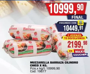Barraza - MUZZARELLA BARRAZA CILINDRO CHICO