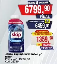 Skip - JABON LIQUIDO SKIP 500ml p/ diluir