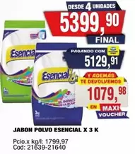 Esencial - JABON POLVO ESENCIAL X 3 K