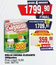 Elegante - ROLLO COCINA ELEGANTE 200paños