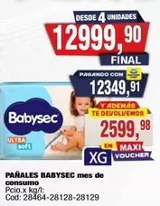 Babysec - PAÑALES mes de consumo