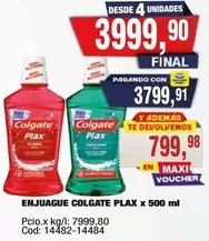 Colgate - ENJUAGUE COLGATE PLAX x 500 ml