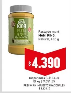 King - PASTA DE MANI NATURAL