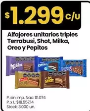 Tri - Alfajores unitarios triples
