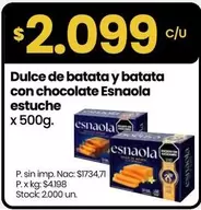 Esnaola - Dulce de batata y batata con chocolate
