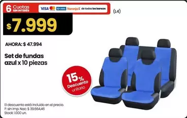 X$ - Set de fundas azul x 10 piezas