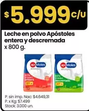 X$ - Leche en polvo entera y descremada