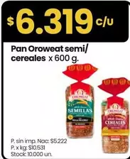 X$ - Pan Oroweat semi/cereales