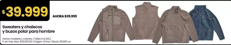 Origen - Sweaters y chalecos y buzos polar para hombre