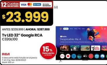 RCA - Tv LED 32" Google