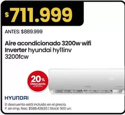 Hyundai - Aire acondicionado 3200w wifi Inverter