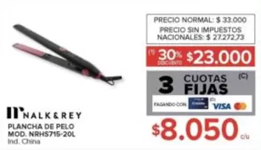 PLANCHA DE PELO MOD. NRHS715-20L