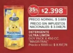 Magistral - DETERGENTE ULTRA LIMÓN DOY PACK