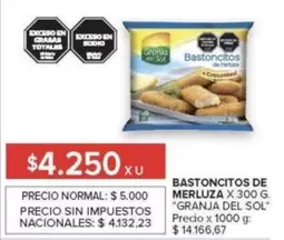 Granja del Sol - BASTONCITOS DE MERLUZA