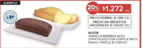 Carrefour - BUDIN VAINILLA/MARMOLADO/CHOCOLATE CON CHIPS
