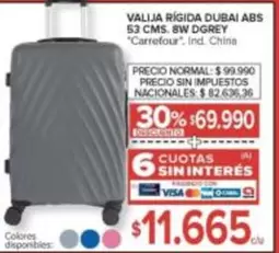 Carrefour - VALIJA RÍGIDA DUBAI ABS 53 CMS. 8W DGREY