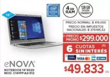 Intel - NOTEBOOK 14" 4020 MOD. C141PP-A3-S12