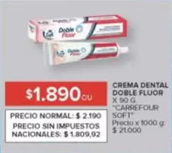 Carrefour - CREMA DENTAL DOBLE FLUOR