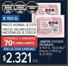X$ - JAMÓN COCIDO FETEADO