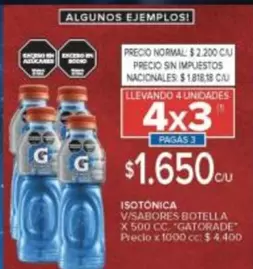 Gatorade - ISOTÓNICA V/SABORES BOTELLA X 500 CC.