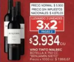 X$ - VINO TINTO MALBEC