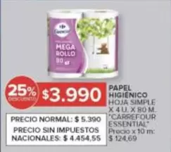 X$ - PAPEL HIGIÉNICO HOJA SIMPLE