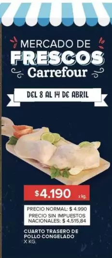 Carrefour - CUARTO TRASERO DE POLLO CONGELADO