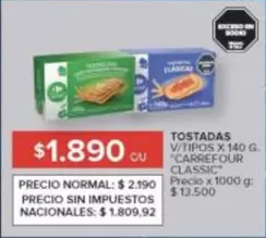 Carrefour - TOSTADAS V/TIPOS