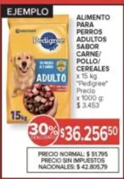 Pedigree - Alimento para perros adultos sabor carne/pollo/cereales