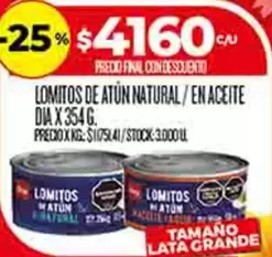 Dia - LOMITOS DE ATUN NATURAL / EN ACEITE