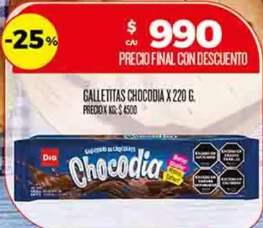 Dia - GALLETITAS CHOCODIA X 220 G.