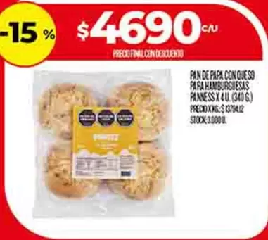 PAN DE PAPA CON QUESO PARA HAMBURGUESAS