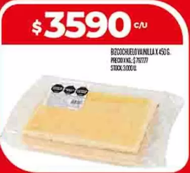 X$ - BIZCOCHO CHUELO VAINILLA