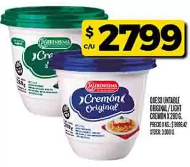 42 - Queso Untable Cremon Original Light