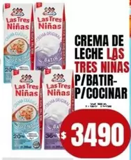 Las Tres Niñas - CREMA DE LECHE P/BATIR-P/COCINAR
