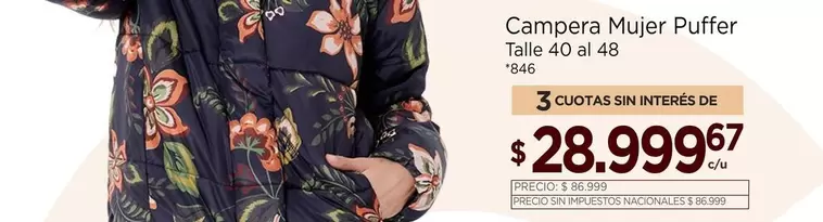 Campera Mujer Puffer