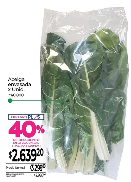 X$ - Acelga envasada