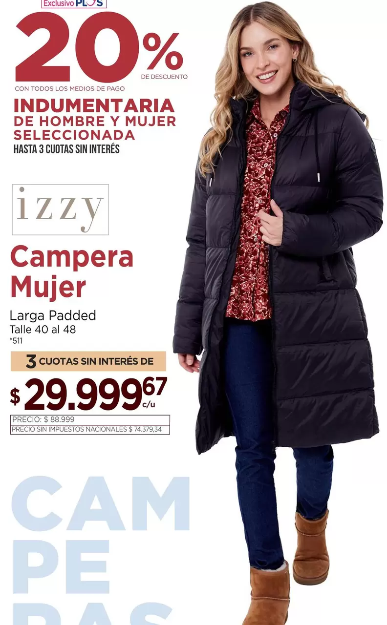 Campera Mujer Larga Padded