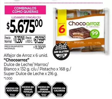 Chocoarroz - Alfajor de Arroz x 6 unid.