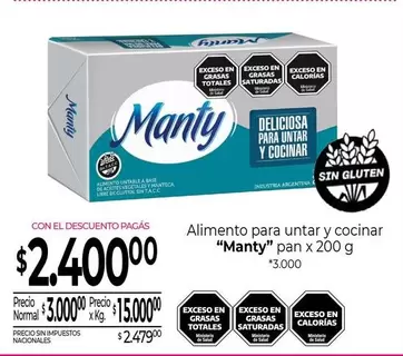 Manty - Alimento para untar y cocinar
