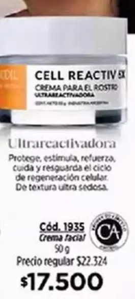 Ultra - CELL REACTIV EX CREMA PARA EL ROSTRO ULTRAREACTIVADORA Cód. 1935 Crema facial 50 g