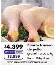 X$ - Cuarto trasero de pollo